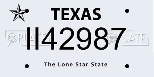 II42987 Texas License Plate