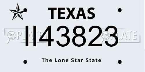 II43823 Texas License Plate