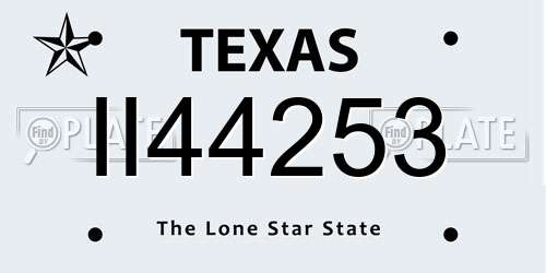 II44253 Texas License Plate