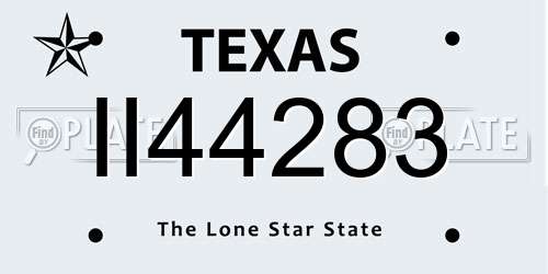 II44283 Texas License Plate