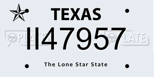 II47957 Texas License Plate