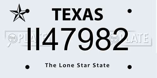 II47982 Texas License Plate