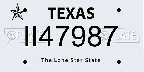 II47987 Texas License Plate