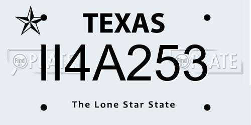 II4A253 Texas License Plate