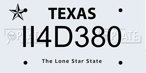 II4D380 Texas License Plate