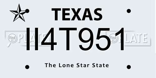 II4T951 Texas License Plate
