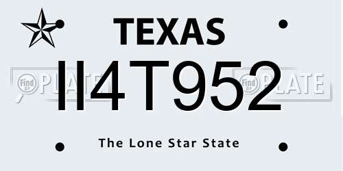 II4T952 Texas License Plate