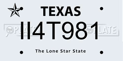 II4T981 Texas License Plate