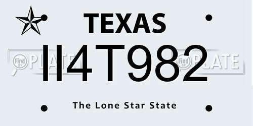 II4T982 Texas License Plate