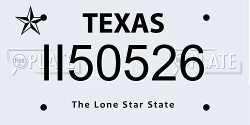 II50526 Texas License Plate