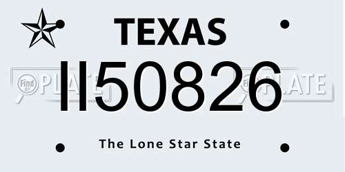II50826 Texas License Plate