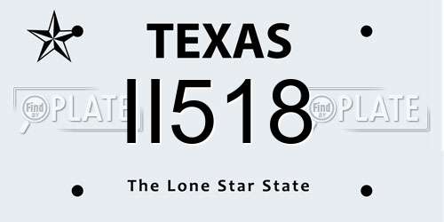 II518 Texas License Plate