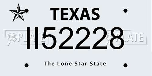 II52228 Texas License Plate
