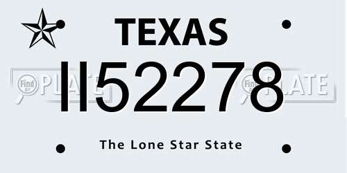 II52278 Texas License Plate