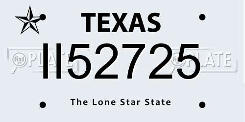 II52725 Texas License Plate