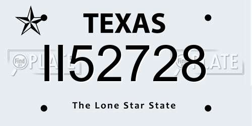 II52728 Texas License Plate
