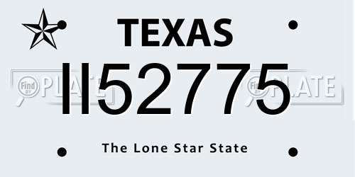 II52775 Texas License Plate