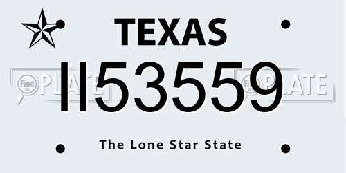 II53559 Texas License Plate