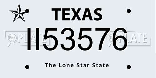 II53576 Texas License Plate