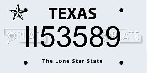 II53589 Texas License Plate