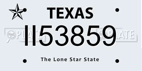 II53859 Texas License Plate