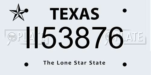 II53876 Texas License Plate