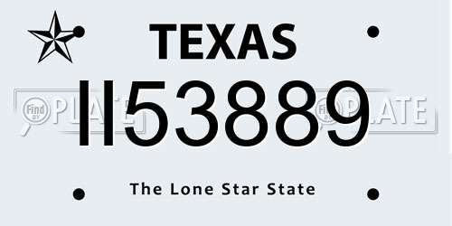 II53889 Texas License Plate