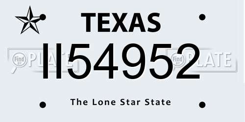 II54952 Texas License Plate