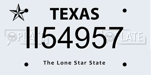 II54957 Texas License Plate