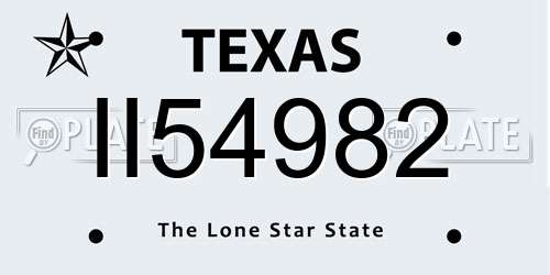 II54982 Texas License Plate