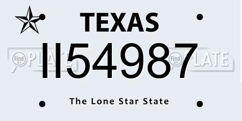 II54987 Texas License Plate