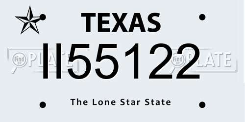 II55122 Texas License Plate