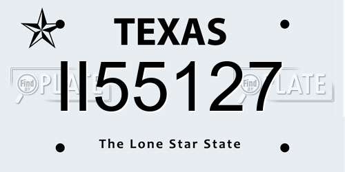 II55127 Texas License Plate