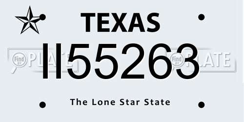 II55263 Texas License Plate
