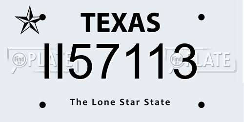 II57113 Texas License Plate