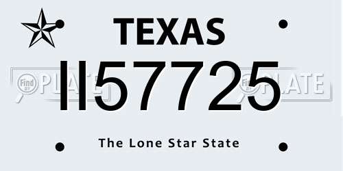 II57725 Texas License Plate
