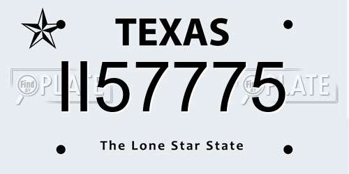 II57775 Texas License Plate