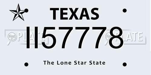 II57778 Texas License Plate