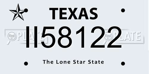 II58122 Texas License Plate