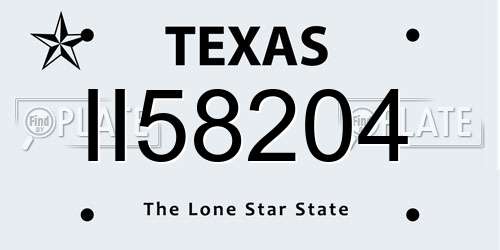 II58204 Texas License Plate