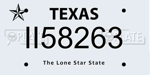 II58263 Texas License Plate