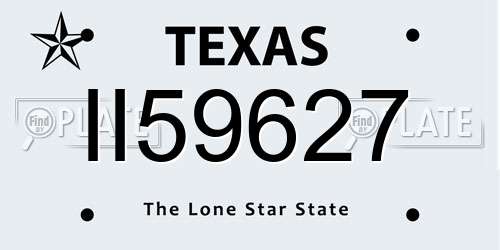 II59627 Texas License Plate