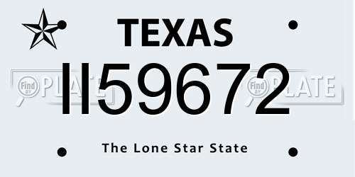 II59672 Texas License Plate