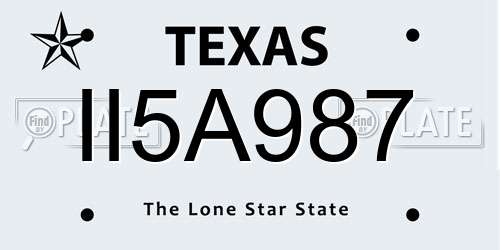 II5A987 Texas License Plate
