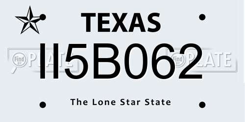 II5B062 Texas License Plate