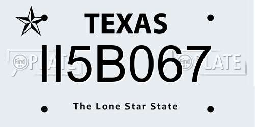 II5B067 Texas License Plate