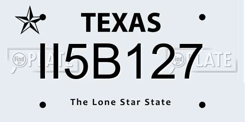 II5B127 Texas License Plate