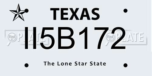 II5B172 Texas License Plate