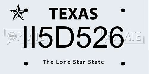 II5D526 Texas License Plate