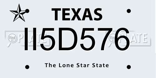 II5D576 Texas License Plate